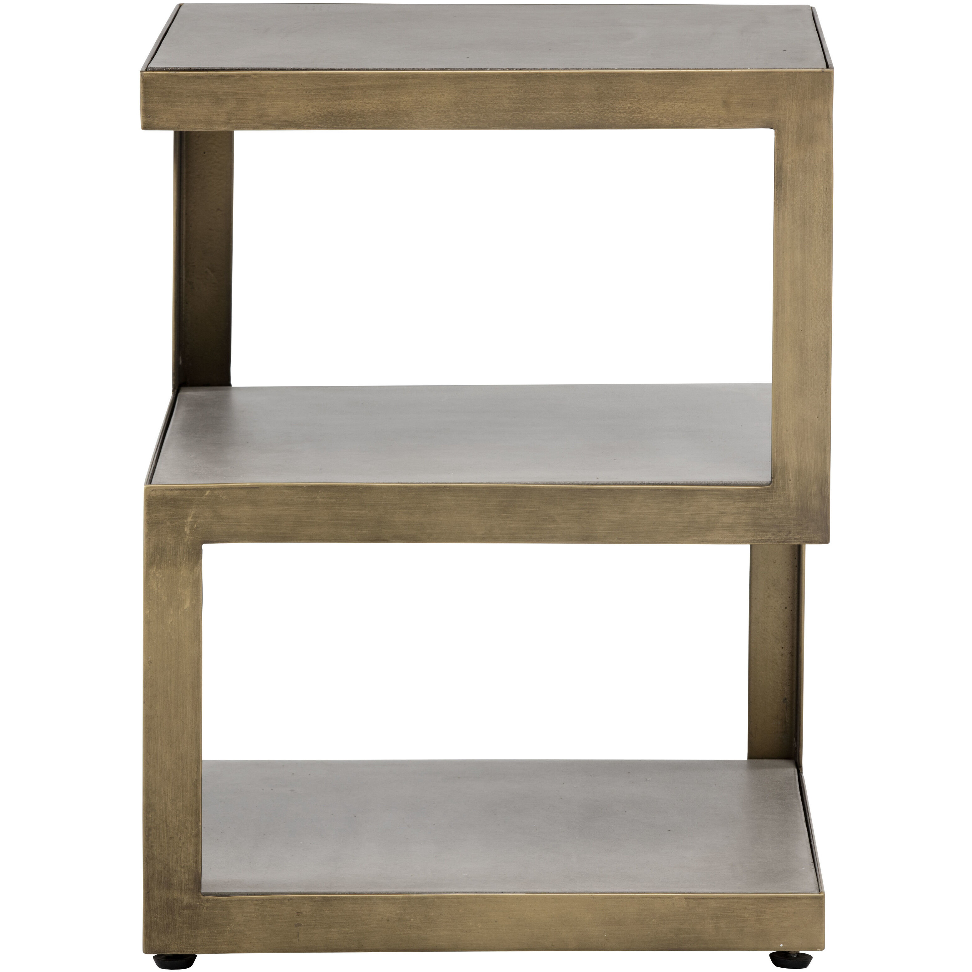 Rubix 23.5 X 18 inch Grey / Antique Brass End Table